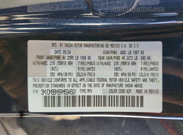 3MVDMBBM6RM694591 2024 MAZDA CX30 Blue 360 interior view