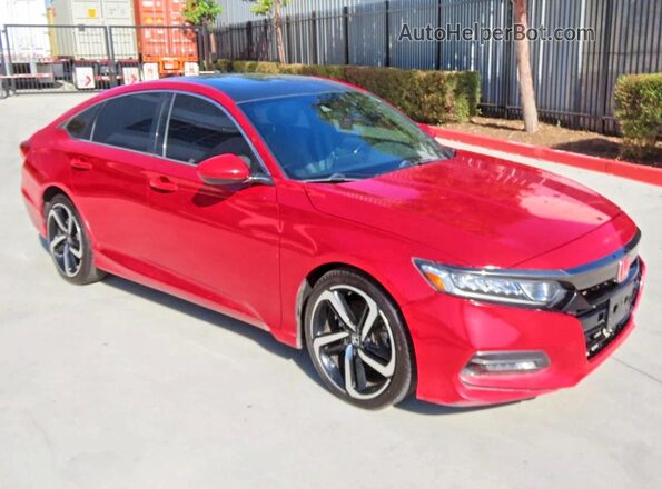 1HGCV2F31KA024804 2019 HONDA ACCORD Red Tył lewy