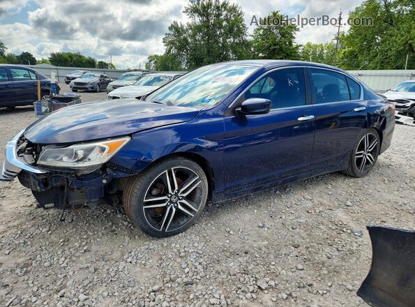 1HGCR2F52GA082210 2016 HONDA ACCORD Blue Tył lewy