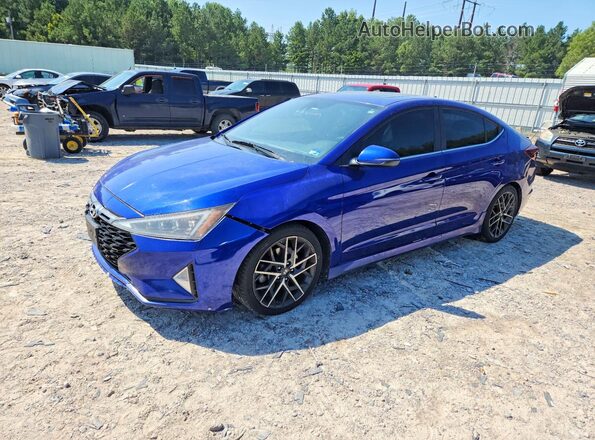 KMHD04LB1LU993975 2020 HYUNDAI ELANTRA Blue Trasero izquierdo