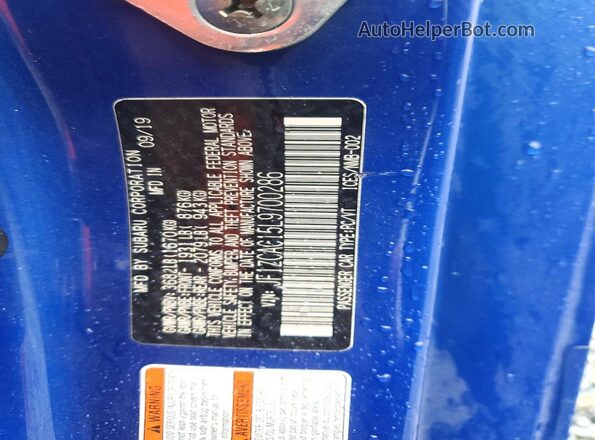 JF1ZCAC15L9700286 2020 SUBARU BRZ Blue სალონის 360-გრადუსიანი ხედი