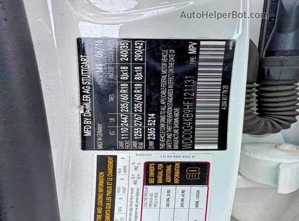WDC0G4KB9HF121131 2017 MERCEDES-BENZ GLC-CLASS Black Widok wnętrza z tyłu