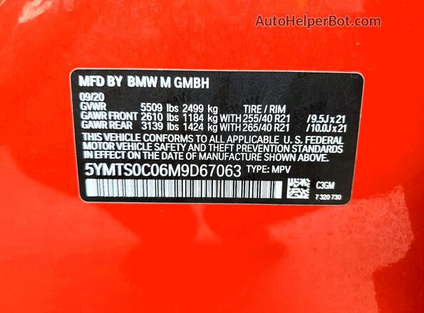 5YMTS0C06M9D67063 2021 BMW X3 Orange Սալոնի 360 աստիճան տեսք