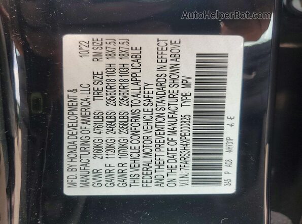 7FARS3H4XPE000825 2023 HONDA CR-V Black Շարժիչի բաժամունքի տեսք