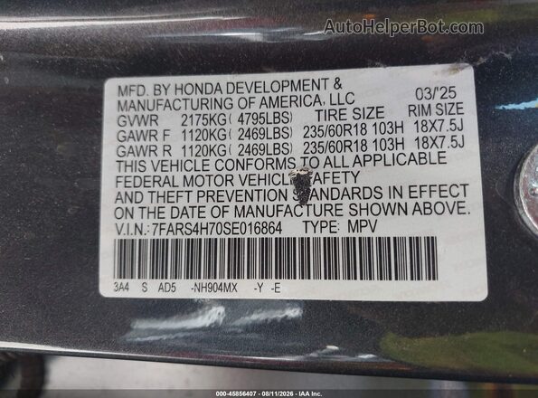 7FARS4H70SE016864 2025 HONDA CR-V Gray Engine compartment view