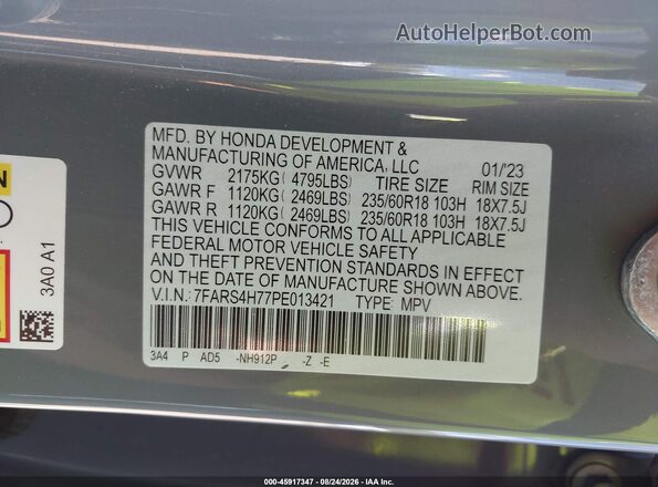 7FARS4H77PE013421 2023 HONDA CR-V Gray Շարժիչի բաժամունքի տեսք