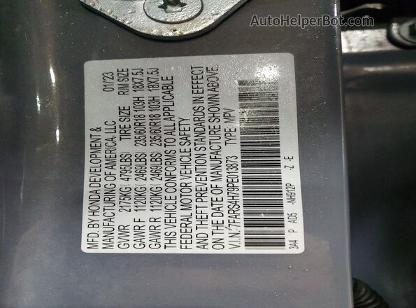 7FARS4H79PE013873 2023 HONDA CR-V Gray VIN կոդի պիտակի տեսք