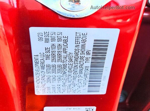 7FARS5H54RE010418 2024 HONDA CR-V Red Engine compartment view
