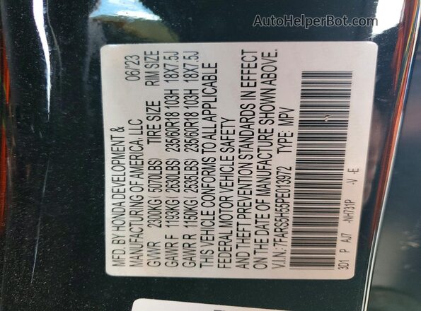 7FARS5H55PE013972 2023 HONDA CR-V Black Սալոնի 360 աստիճան տեսք