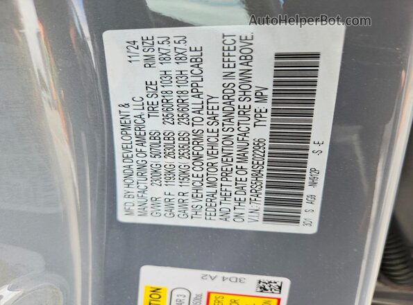 7FARS5H84SE022956 2025 HONDA CR-V Серый Вид подкапотного пространства