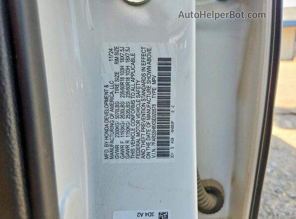 7FARS5H8XSE020578 2025 HONDA CR-V White ძრავის განყოფილების ხედი