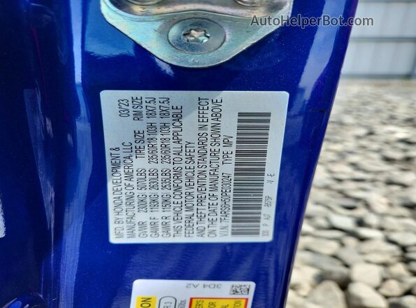 7FARS6H50PE030247 2023 HONDA CR-V Blue ძრავის განყოფილების ხედი