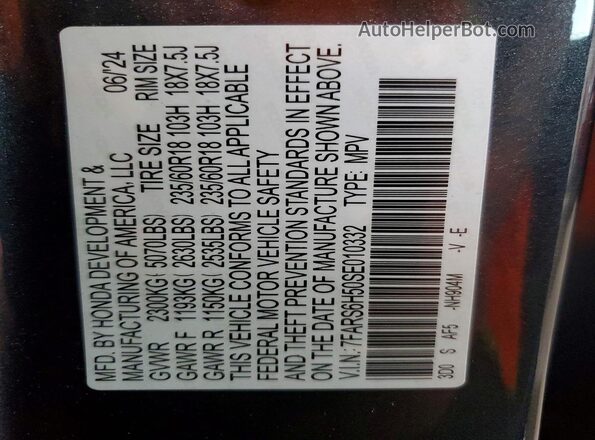 7FARS6H50SE010332 2025 HONDA CR-V Gray Widok wnętrza 360 stopni