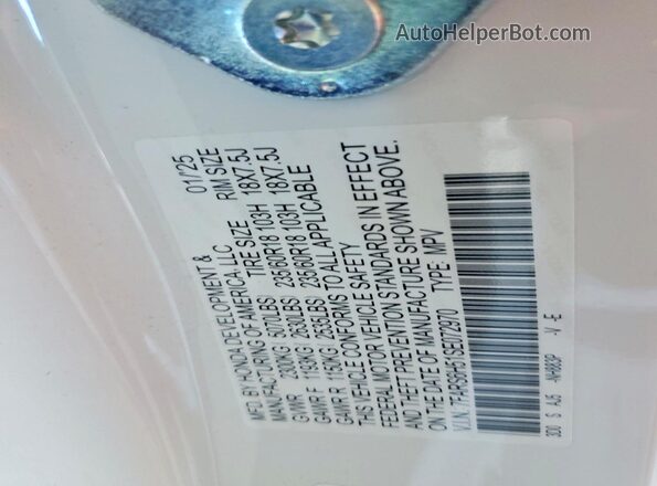 7FARS6H51SE072970 2025 HONDA CR-V Белый Вид подкапотного пространства