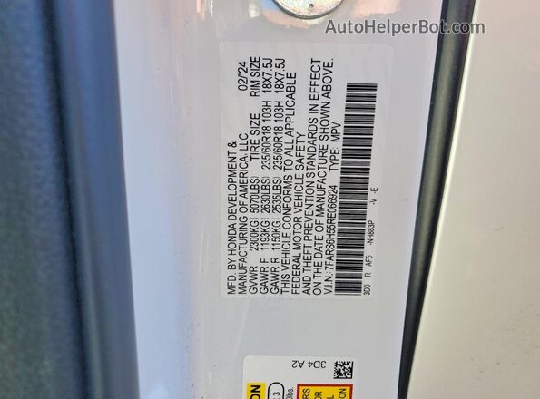 7FARS6H55RE066924 2024 HONDA CR-V Белый Вид наклейки с VIN-кодом
