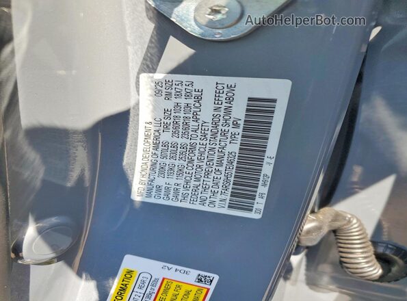 7FARS6H55TE046325 2026 HONDA CR-V Gray VIN კოდის სტიკერის ხედი