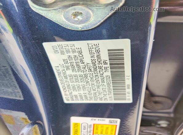 7FARS6H56RE023029 2024 HONDA CR-V Blue VIN კოდის სტიკერის ხედი