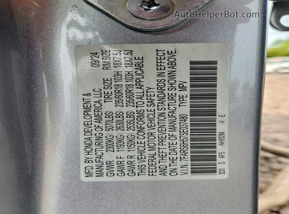7FARS6H57SE037480 2025 HONDA CR Silver Շարժիչի բաժամունքի տեսք