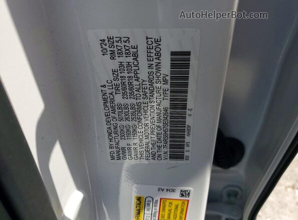 7FARS6H57SE042646 2025 HONDA CR-V White Вид наклейки з VIN-кодом