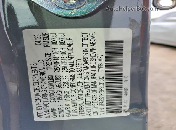 7FARS6H59PE031882 2023 HONDA CR-V Gray Widok naklejki z numerem VIN