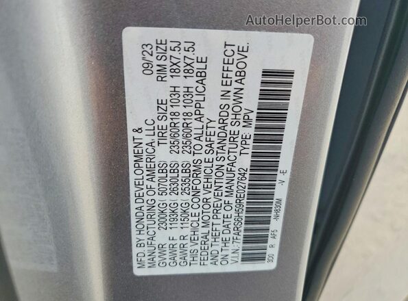 7FARS6H59RE027642 2024 HONDA CR-V Silver VIN sticker view