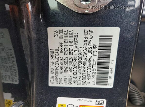 7FARS6H59TE002327 2026 HONDA CR-V Gray 360 interior view