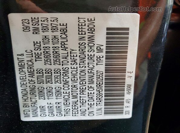 7FARS6H5XRE025527 2024 HONDA CR-V Синий Панорамный вид салона 360°