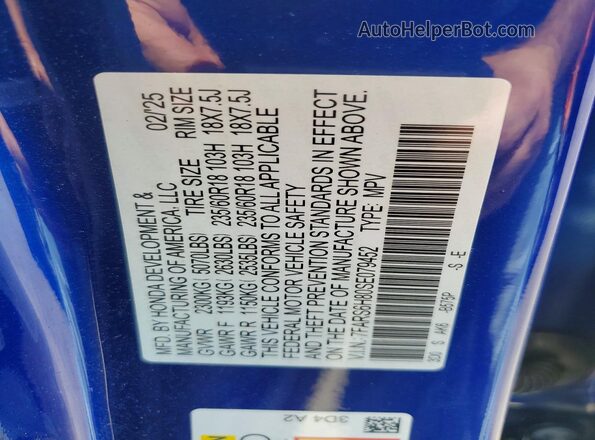 7FARS6H80SE079452 2025 HONDA CR-V Blue 