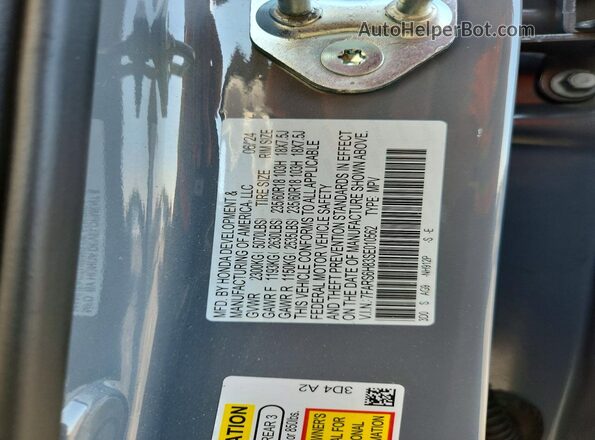 7FARS6H83SE010562 2025 HONDA CR-V Gray Widok naklejki z numerem VIN