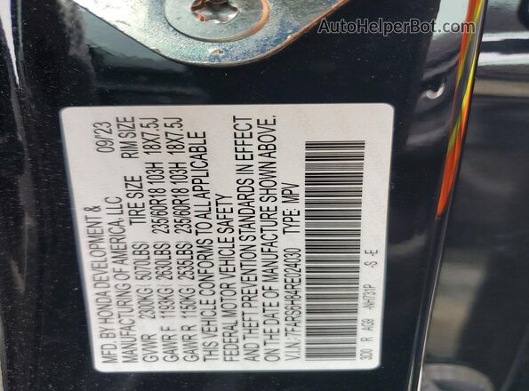 7FARS6H84RE024030 2024 HONDA CR-V Black VIN sticker view