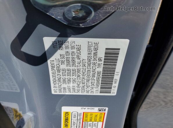 7FARS6H85RE040883 2024 HONDA CR-V Gray Widok naklejki z numerem VIN
