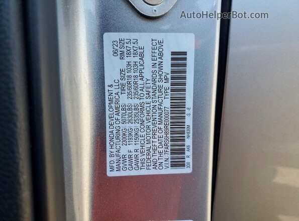 7FARS6H89RE000077 2024 HONDA CR-V Silver Vista del compartimento del motor