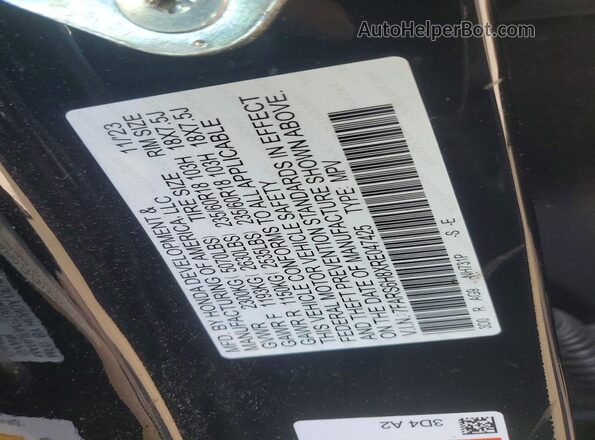 7FARS6H8XRE047425 2024 HONDA CR-V Black ძრავის განყოფილების ხედი