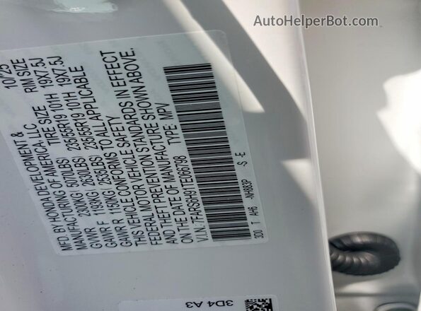 7FARS6H91TE066798 2026 HONDA CR-V Белый Вид подкапотного пространства