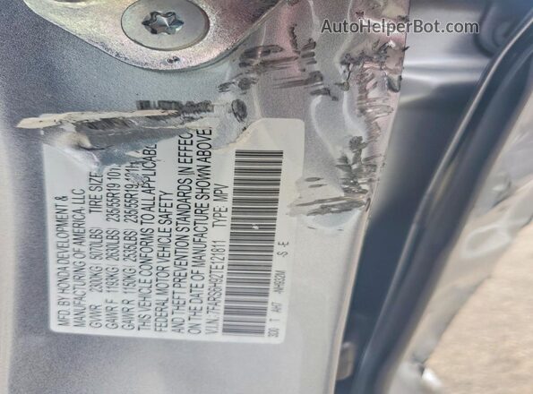 7FARS6H92TE121811 2026 HONDA CR-V Silver Widok naklejki z numerem VIN