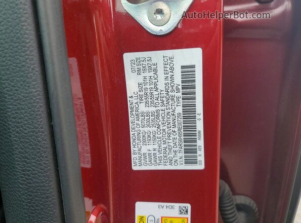 7FARS6H95RE007259 2024 HONDA CR-V Red Widok wnętrza 360 stopni