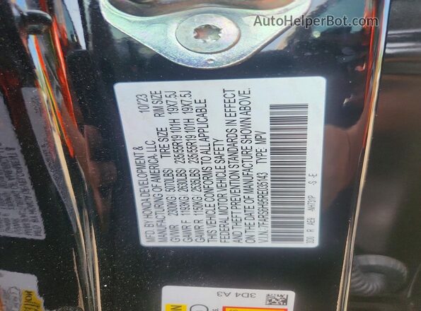 7FARS6H95RE035143 2024 HONDA CR-V Black Vista interior de 360 grados
