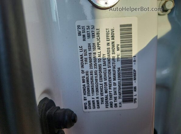 7FART6H5XLE008294 2020 HONDA CR-V White Engine compartment view