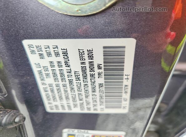 7FART6H91LE017906 2020 HONDA CR-V Gray VIN sticker view