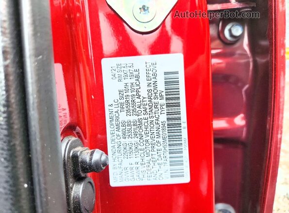 7FART6H93ME018945 2021 HONDA CR-V Red Вид наклейки з VIN-кодом