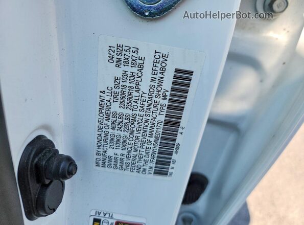 7FARW1H54ME011770 2021 HONDA CR-V White Вид наклейки з VIN-кодом