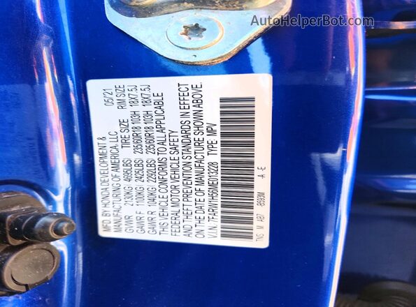 7FARW1H56ME013228 2021 HONDA CR-V Blue ძრავის განყოფილების ხედი