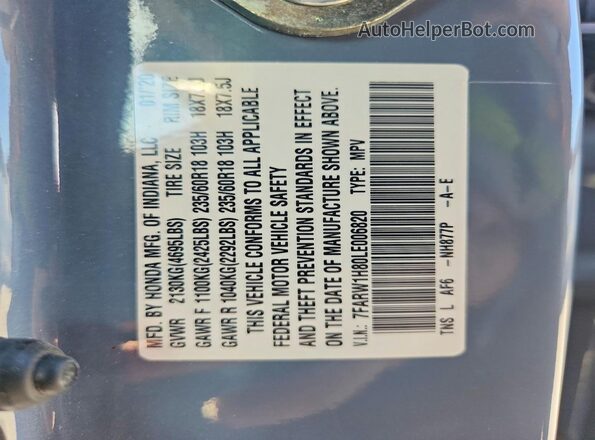7FARW1H80LE006820 2020 HONDA CR-V Blue 