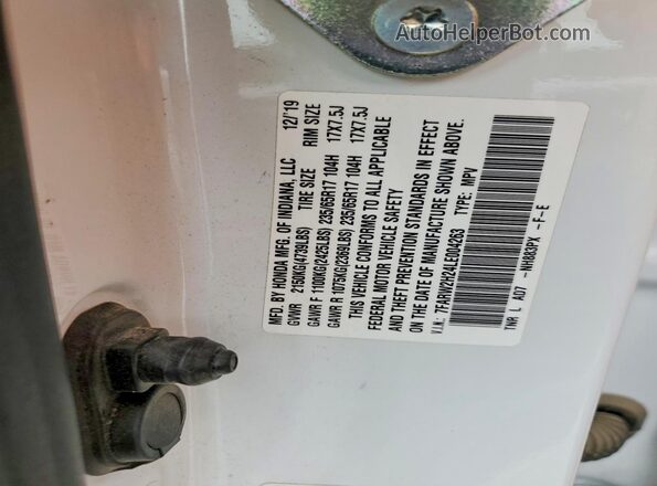 7FARW2H24LE004263 2020 HONDA CR-V White VIN կոդի պիտակի տեսք