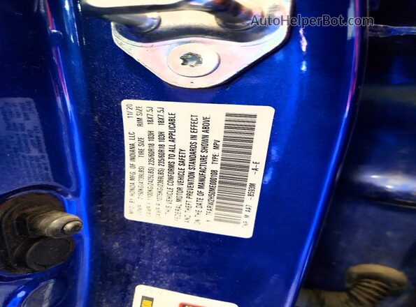 7FARW2H50ME000108 2021 HONDA CR-V Blue Vista interior de 360 grados