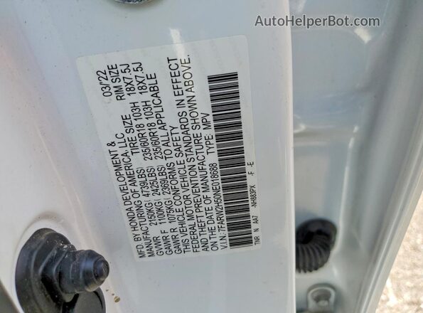 7FARW2H50NE018688 2022 HONDA CR-V White Widok naklejki z numerem VIN