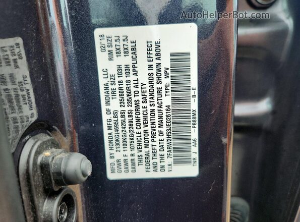 7FARW2H53JE026164 2018 HONDA CR-V Charcoal ძრავის განყოფილების ხედი