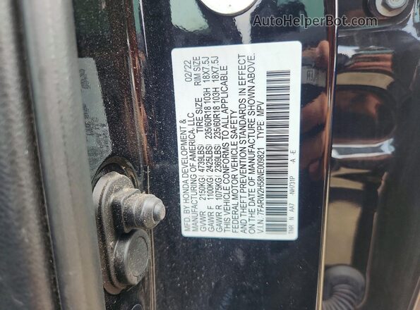 7FARW2H58NE009821 2022 HONDA CR-V Gray VIN კოდის სტიკერის ხედი