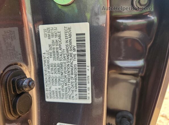 7FARW2H80NE013615 2022 HONDA CR-V Charcoal VIN կոդի պիտակի տեսք