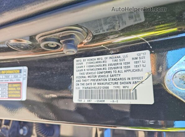 7FARW2H82JE010998 2018 HONDA CR-V Gray 